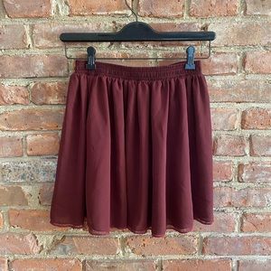 Maroon circle skirt